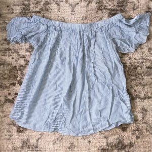 Off the shoulder flounce top